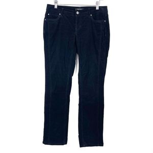 White House Black Market Black Corduroy Straight Leg Pants Women's Size 4R